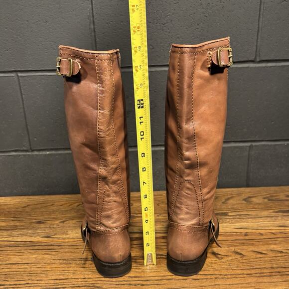 Civico 10 Brown Leather Mid Calf Engineer Biker Boots Women’s 7.5 - Picture 4 of 8